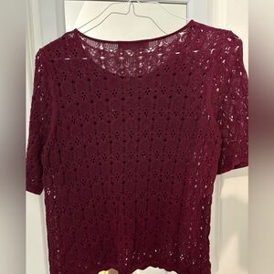 LOFT Short Sleeve Lightweight Lacey Top, Sz Medium
Unused